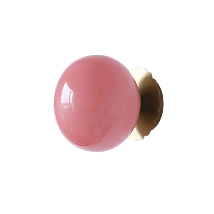 Pink Glass & Metal Sconce Light - 20cm
