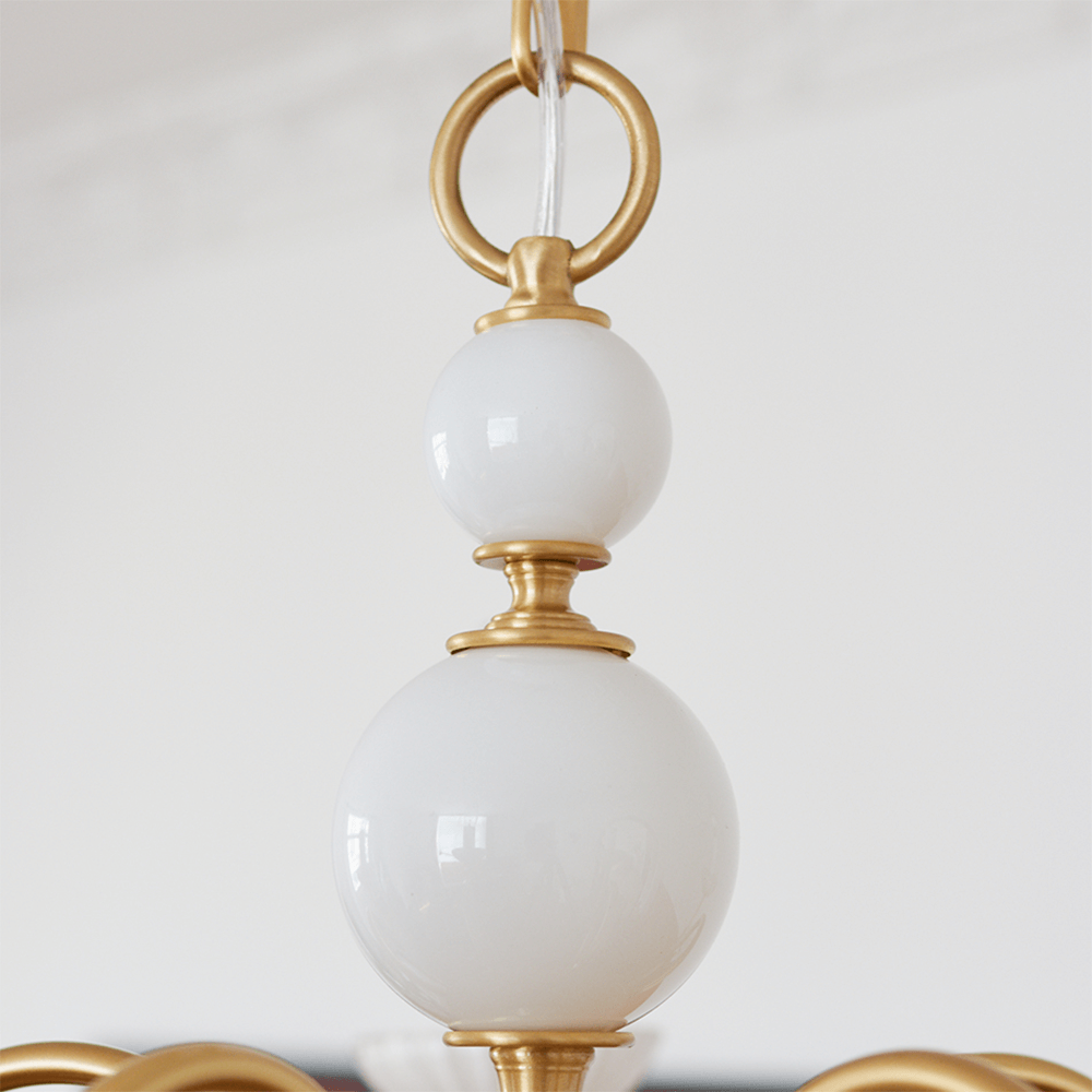 Retro Cream Glass Chandelier 3/5 Lamps