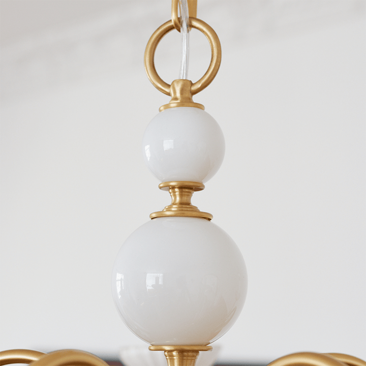 Retro Cream Glass Chandelier 3/5 Lamps