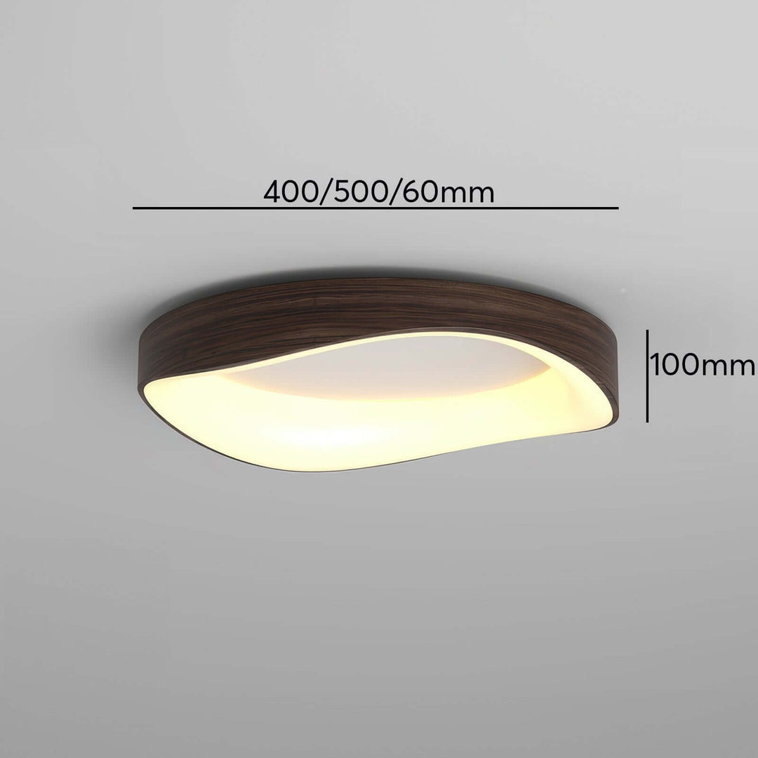 Modern Wood Grain LED Ceiling Light Fixture