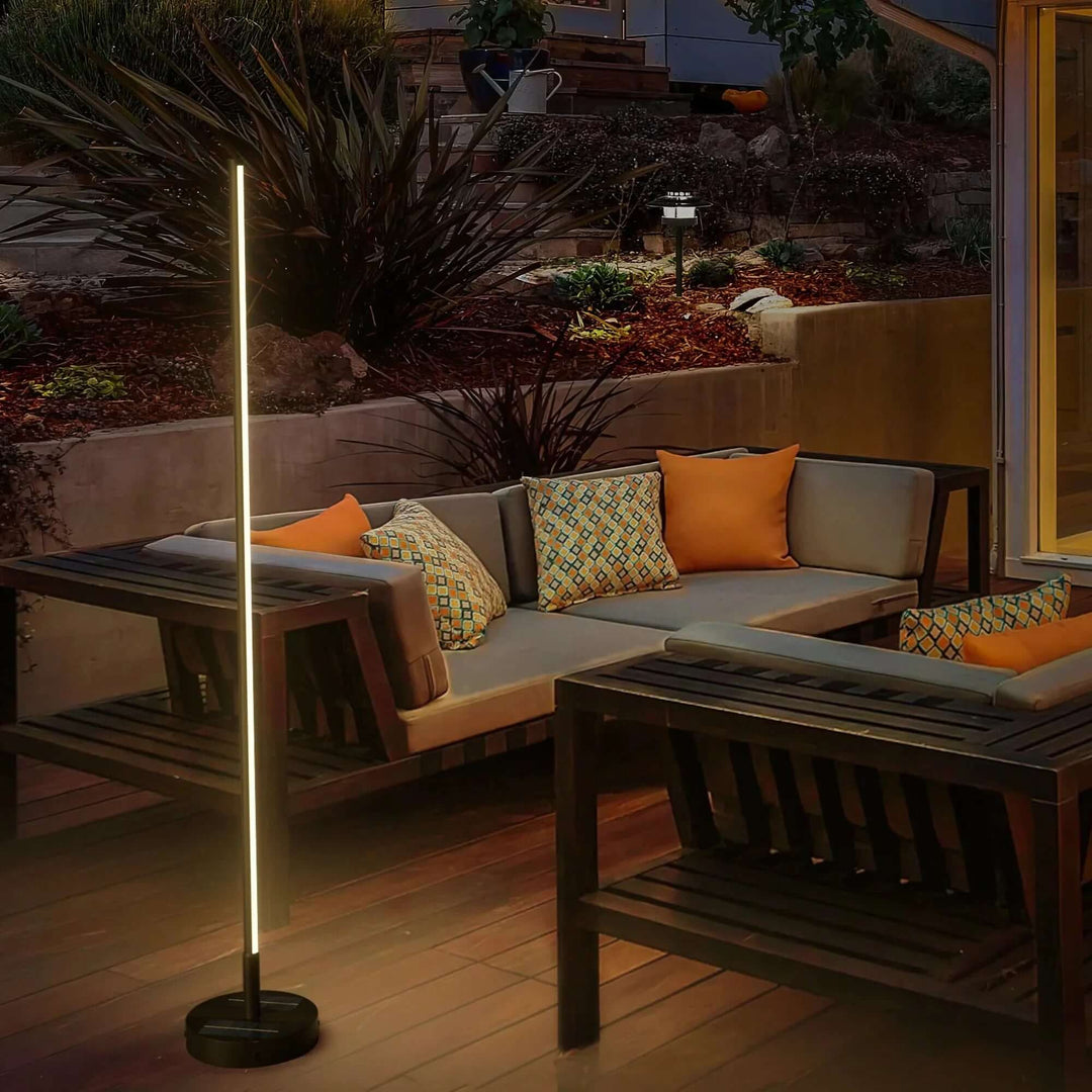 Solar Outdoor Floor Lamp, Modern Design with LED Light