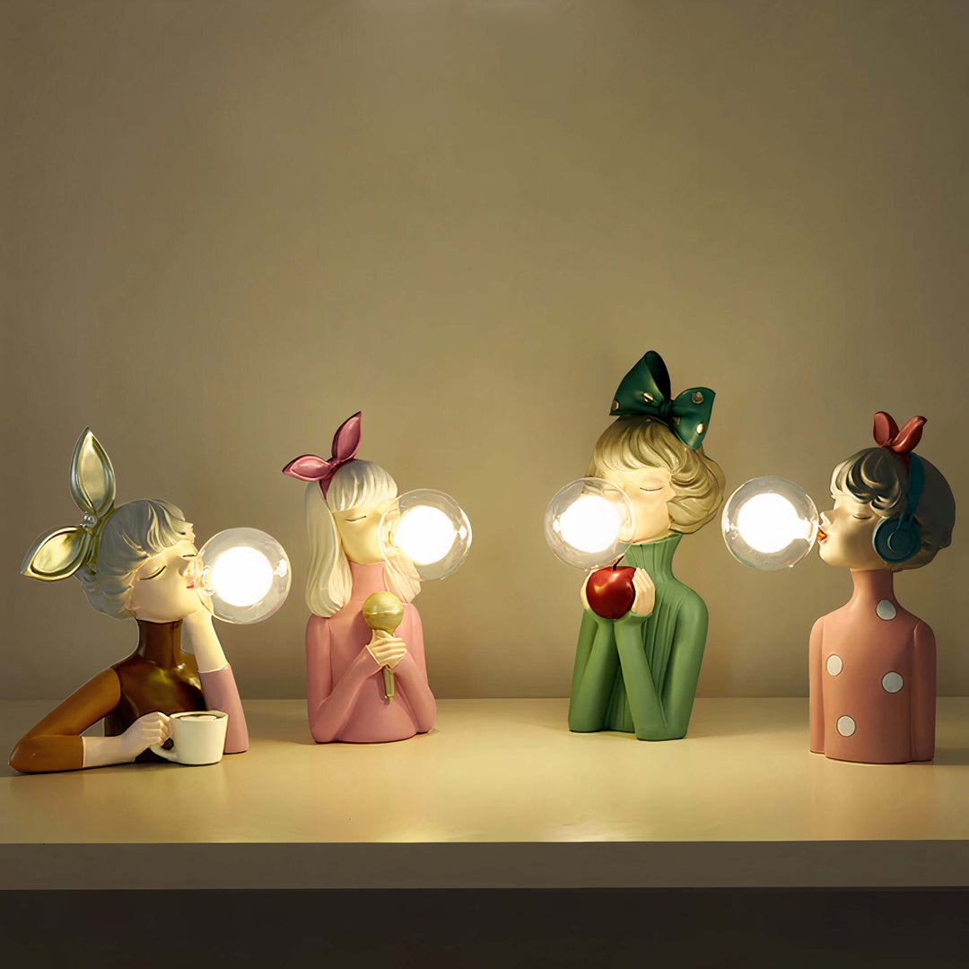 Elegant Resin Table Lamp with USB Power