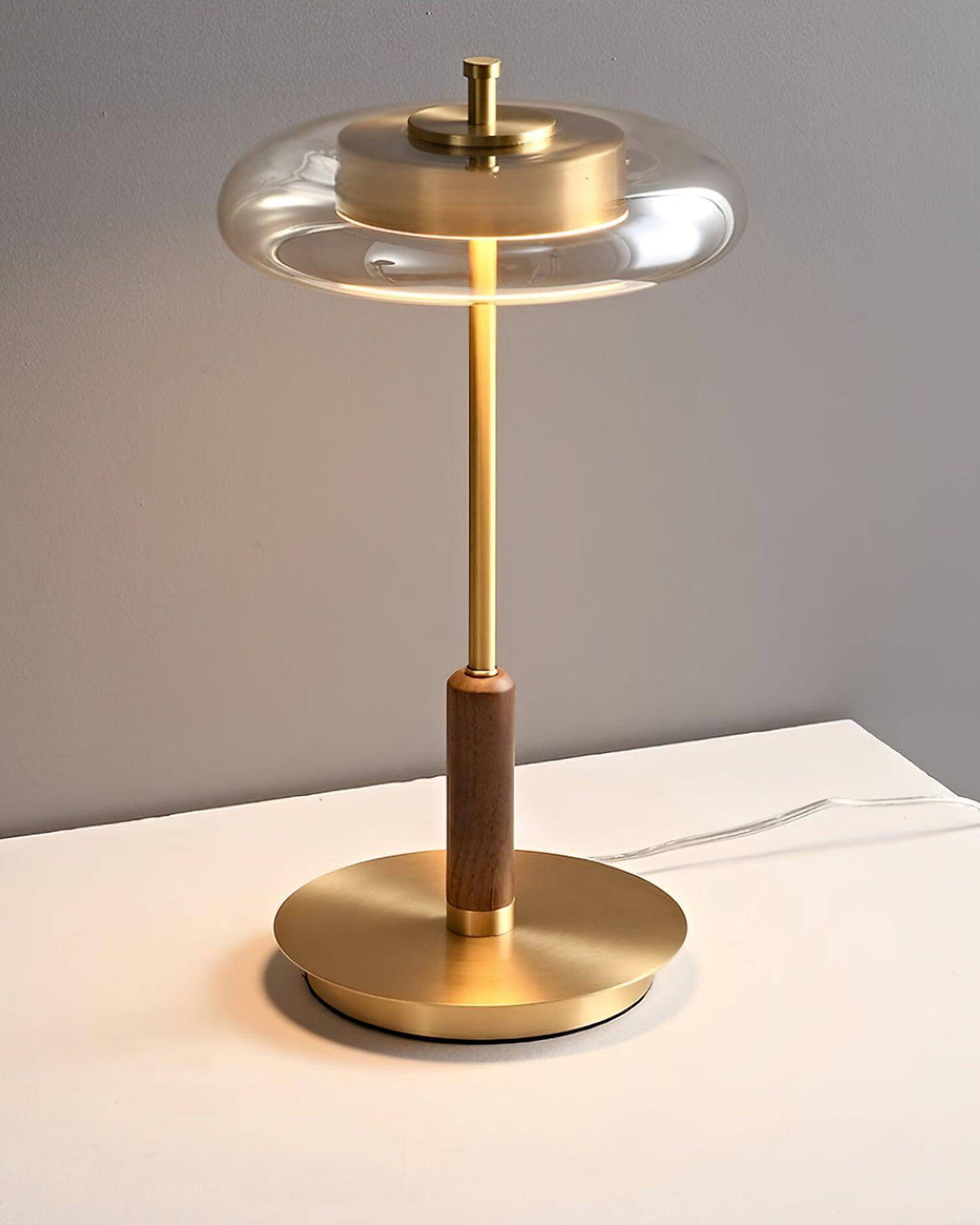 Modern Glass & Metal LED Table Lamp