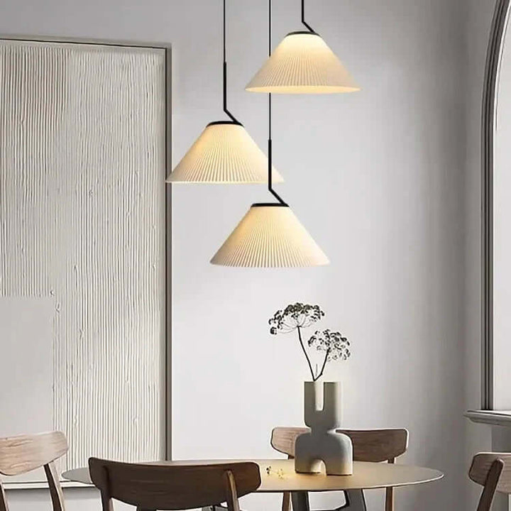 Pleated Cream Pendant Lamp