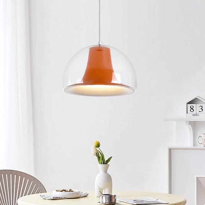Modern Glass Pendant Lamp, Semicircular Jellyfish Design