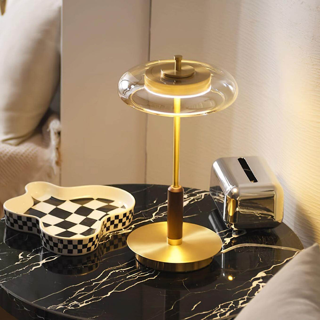 Modern Glass & Metal LED Table Lamp