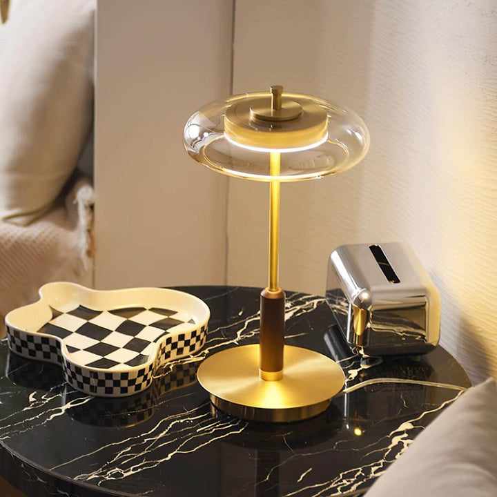 Modern Glass & Metal LED Table Lamp
