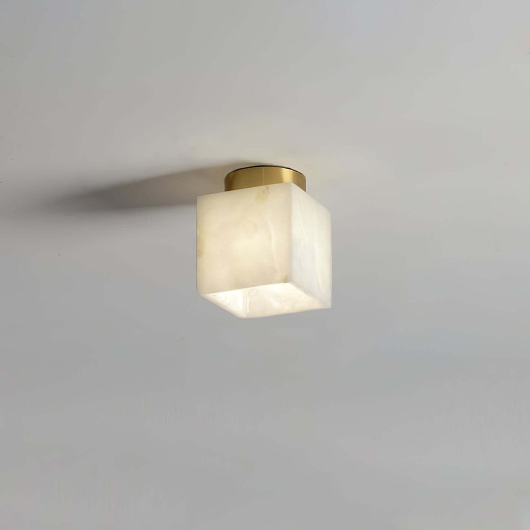Alabaster Globe Ceiling Light with Brass Detailing