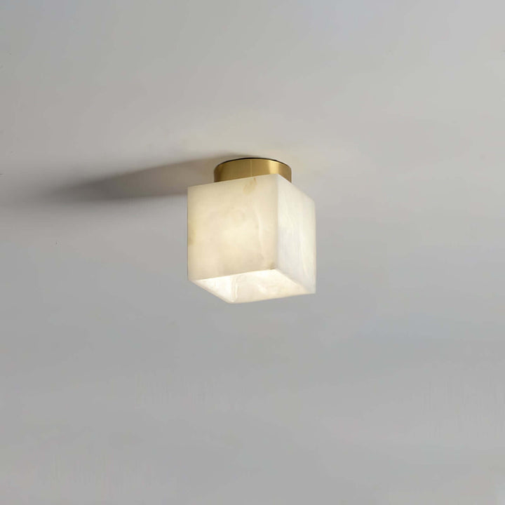 Alabaster Globe Ceiling Light with Brass Detailing