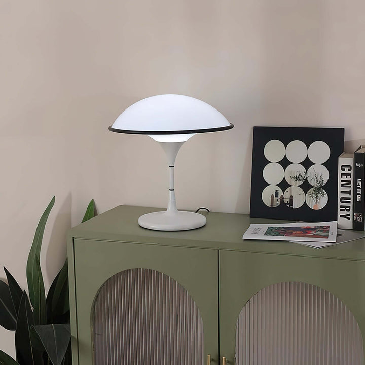 Modern Dome Table Lamp with Black Trim