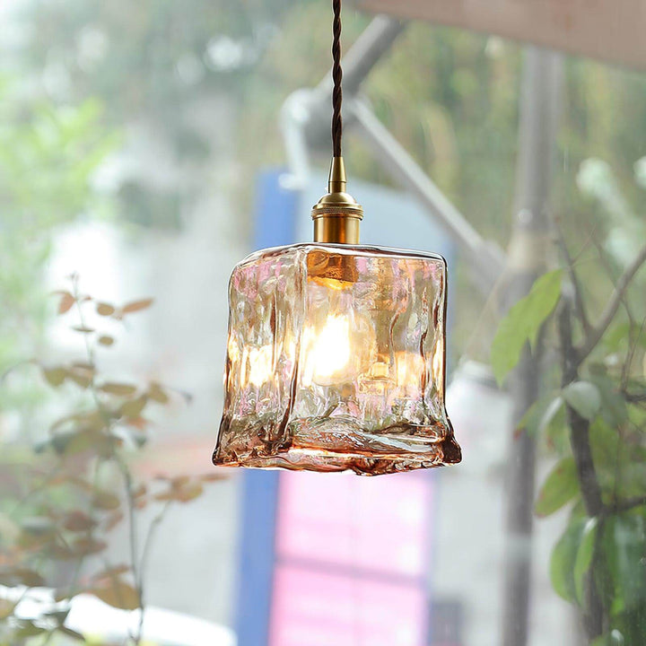 Brown Glass Pendant Light Fixture