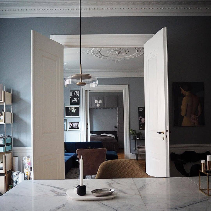 Modern Brass & Glass Pendant Light