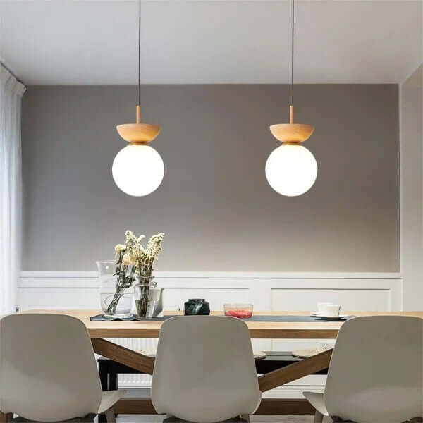 Modern Semi-Wooden Pendant Light
