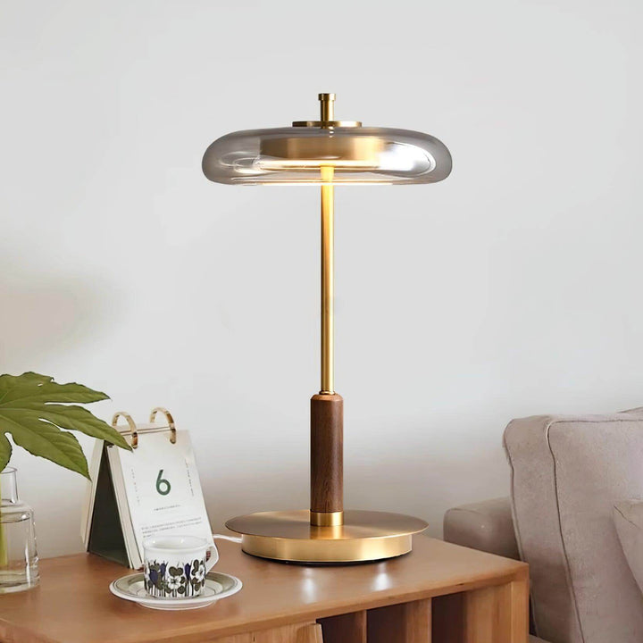 Modern Glass & Metal LED Table Lamp
