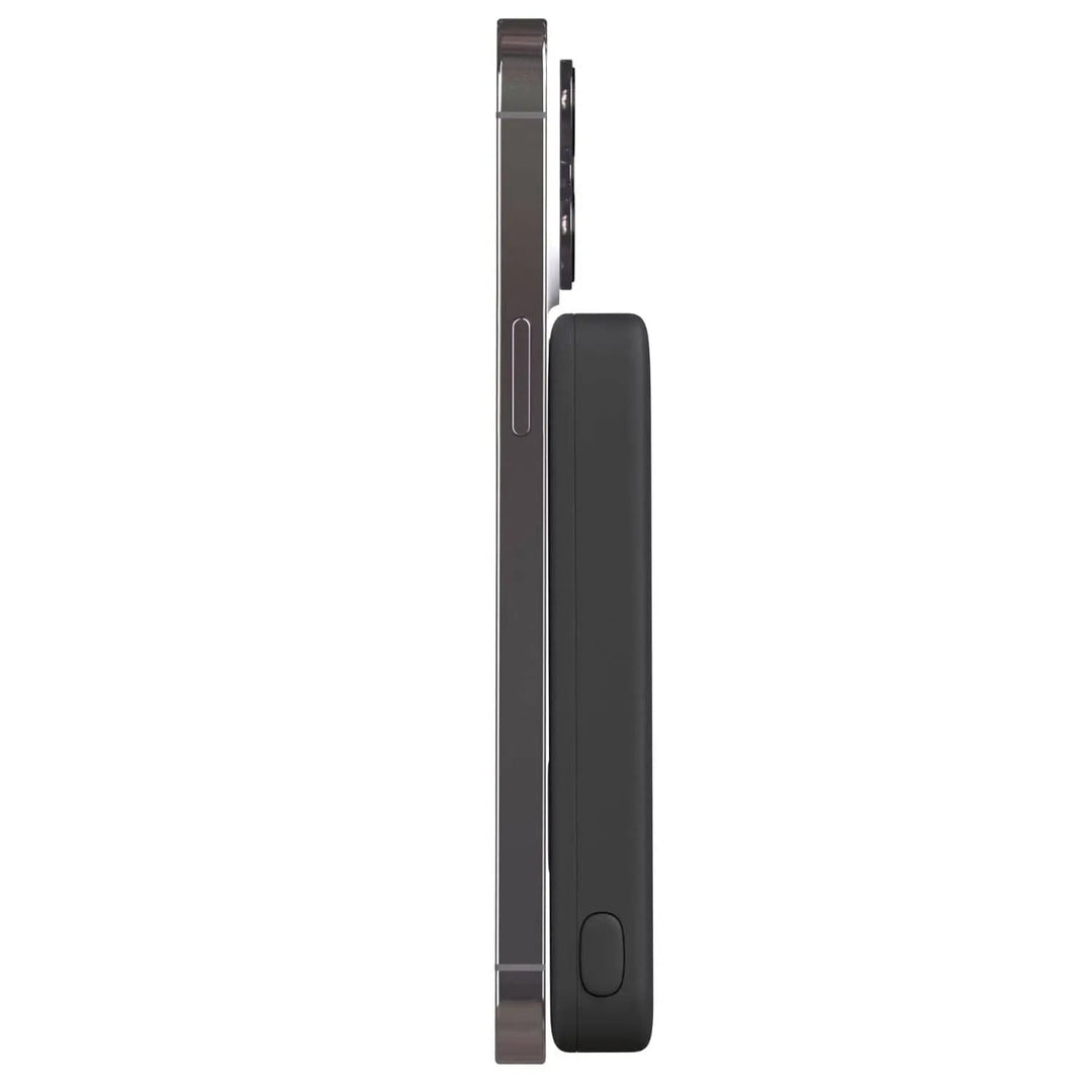 "10,000mAh MagSafe power bank for iPhone, sleek design, wireless charging, vibrant colors, portable, lightweight."