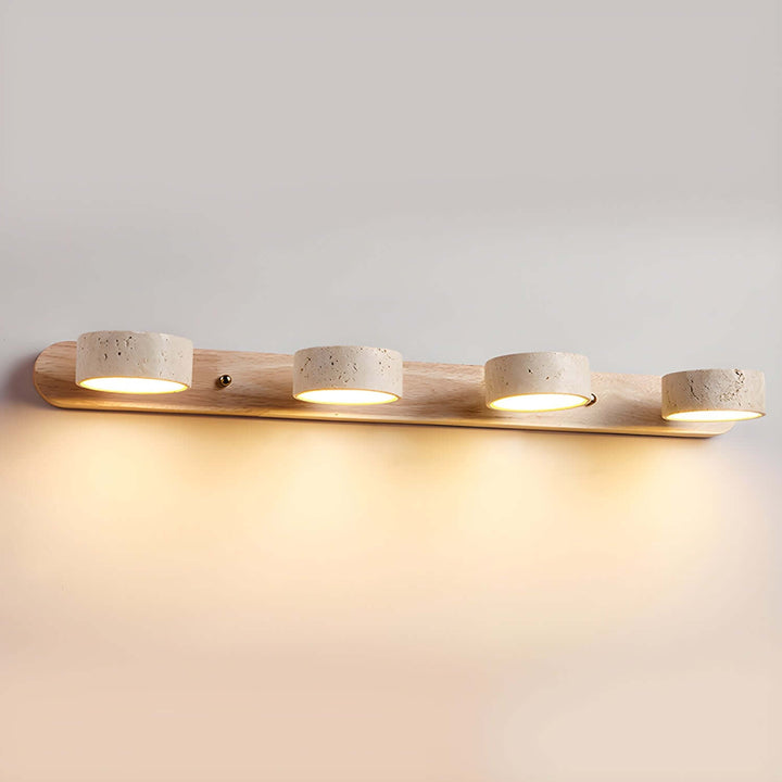 Natural Stone & Wood Wall Light Fixture
