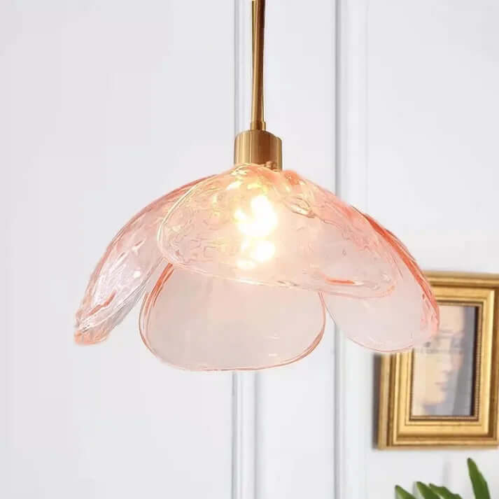 Elegant Glass Flower Petal Pendant Light