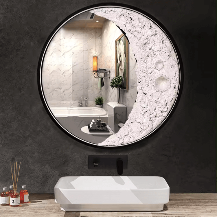 3D Crescent Moon Wall Lamp 40cm LED Light Fixture