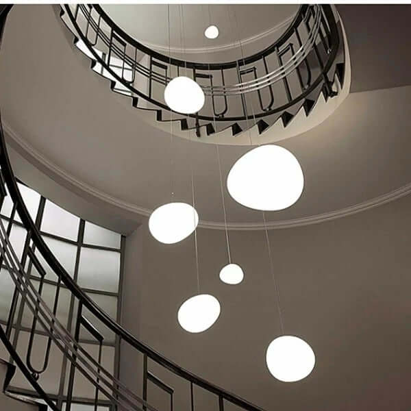 Modern Pendant Light Fixture, Hand-Blown Glass
