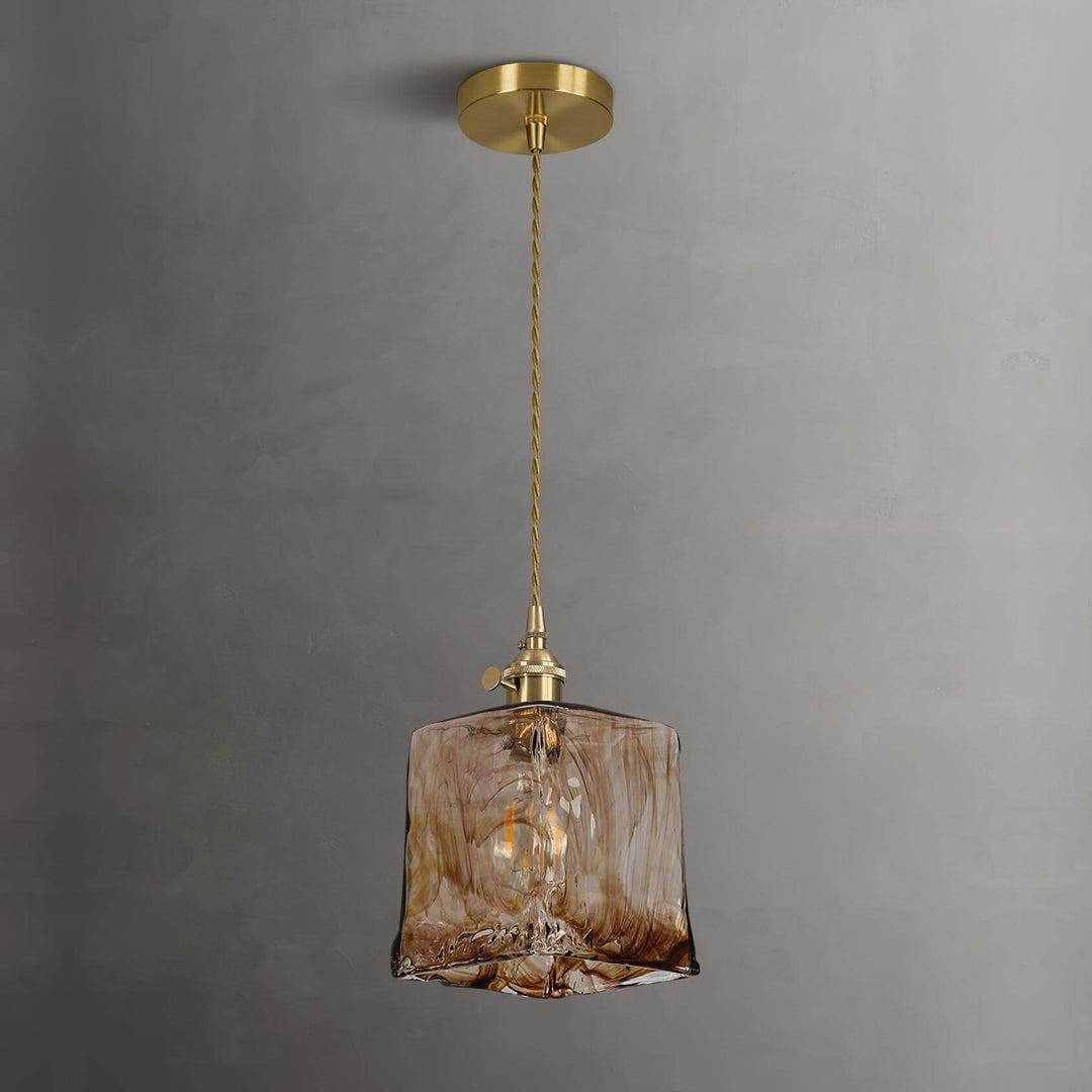 Brown Glass Pendant Light Fixture