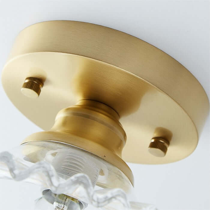 Vintage Style Clear Glass Ribbed Petal Ceiling Light