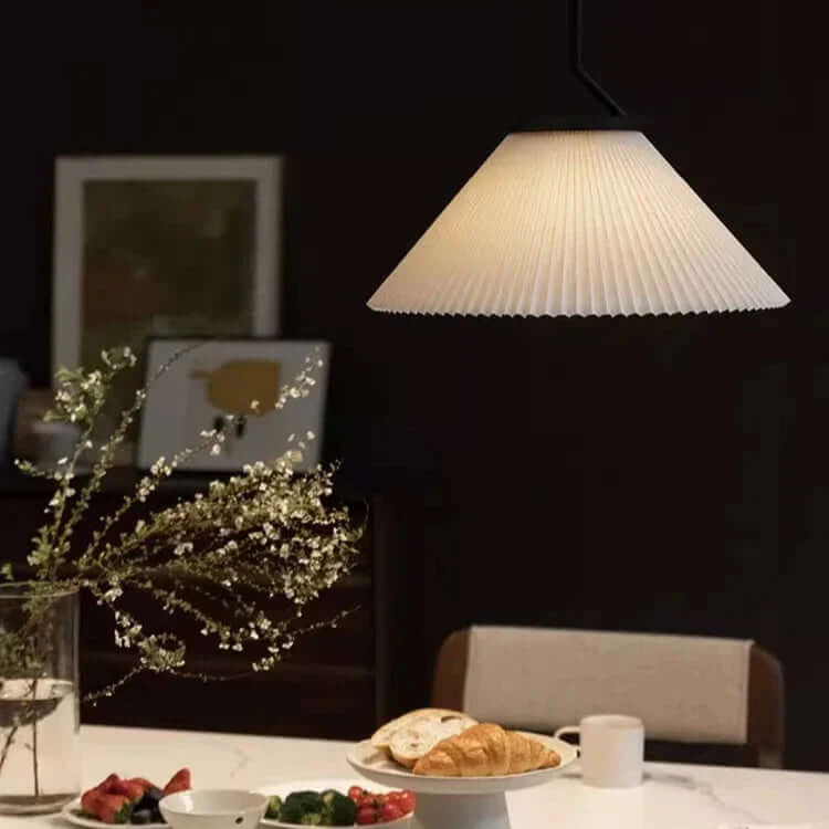 Pleated Cream Pendant Lamp