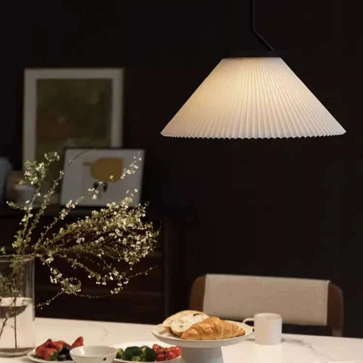 Pleated Cream Pendant Lamp