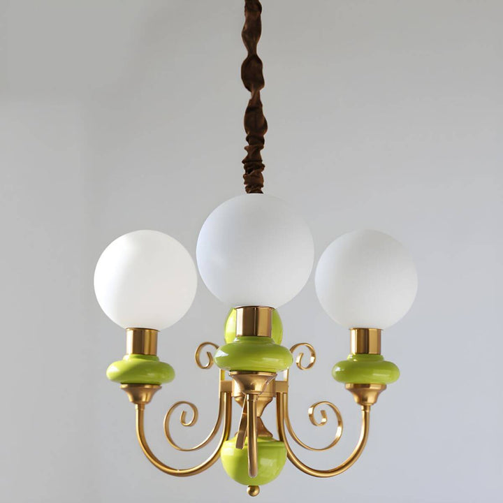 Elegant Green Onyx Chandelier | 3 & 5 Heads