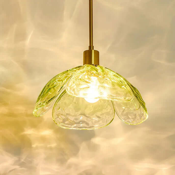 Elegant Glass Flower Petal Pendant Light