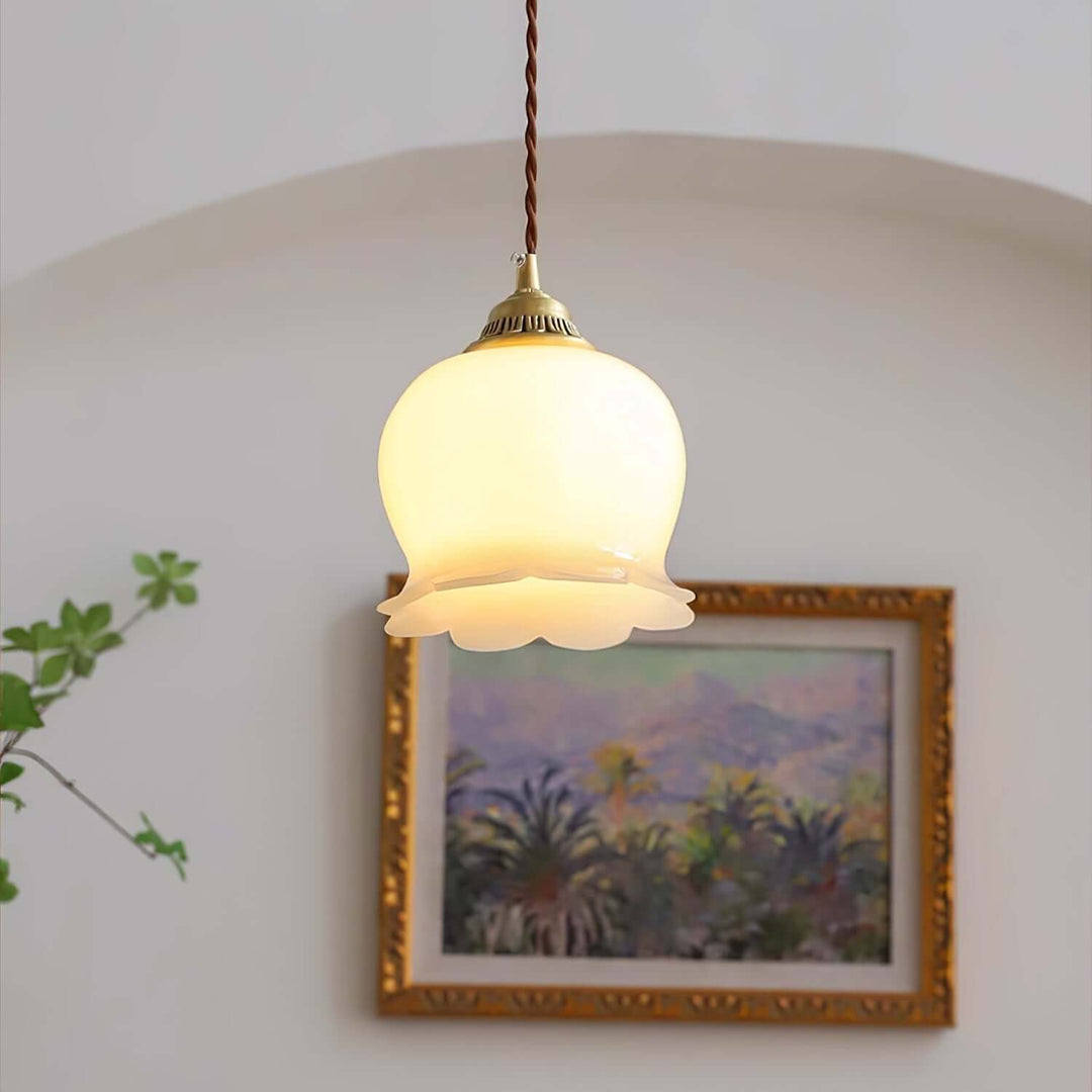 Floral Pendant Lamp, Elegant Hanging Ceiling Light Fixture