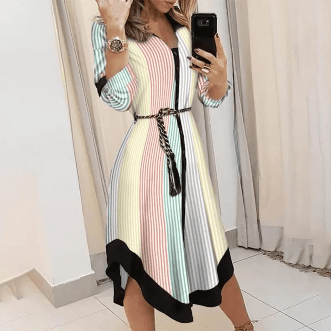 Women's Belted Wrap Midi Dress