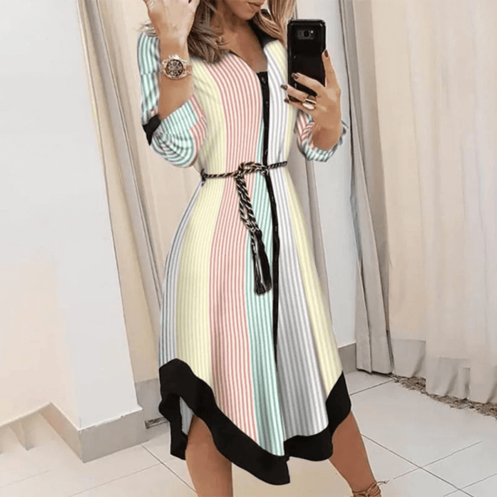 Women's Belted Wrap Midi Dress