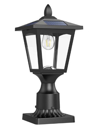 Outdoor Black Metal Lantern Post Light - IP44 Weatherproof