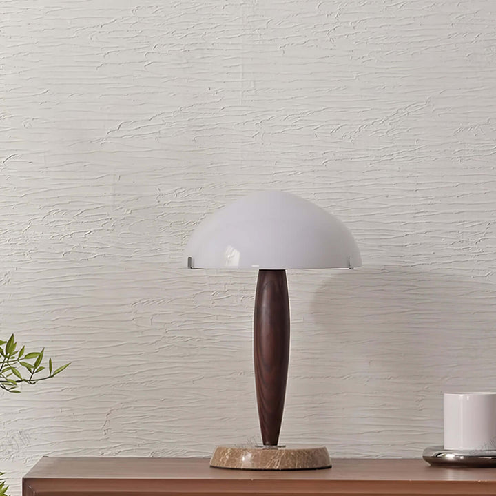 Elegant Glass & Wood Table Lamp