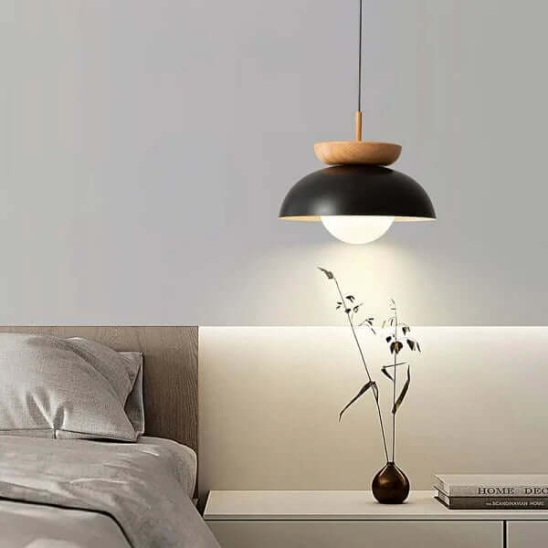 Modern Semi-Wooden Pendant Light