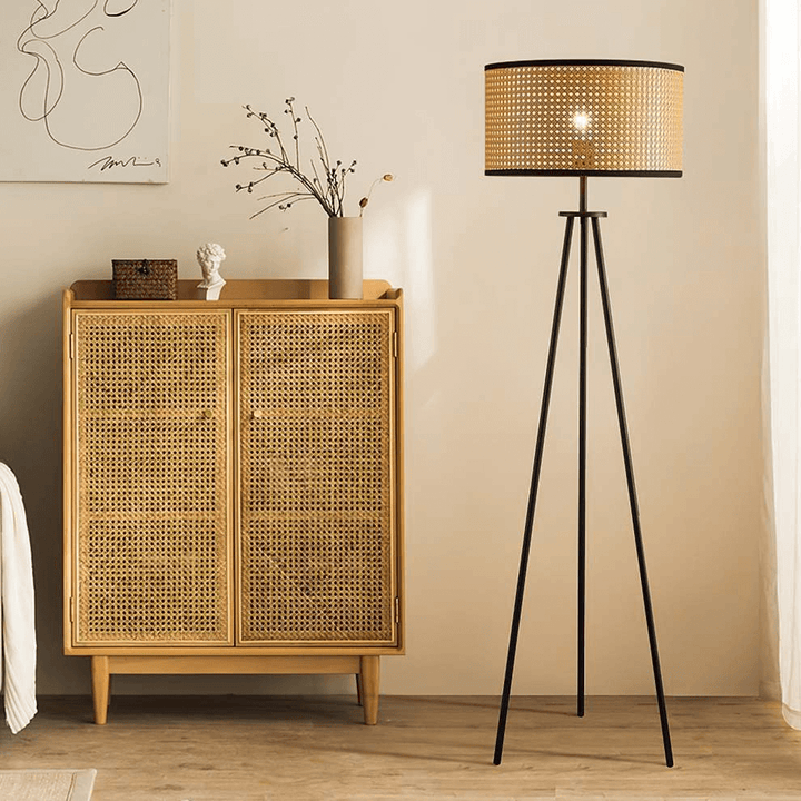Rattan Tripod Floor Lamp - Natural Chic Lighting