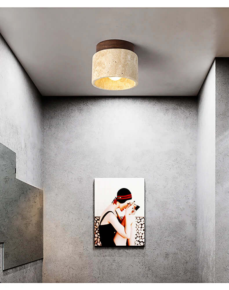 Cream Style Marble Ceiling Lamp