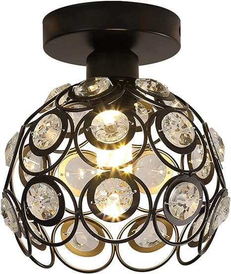 Luxury Gold Crystal Ball Ceiling Light Fixture