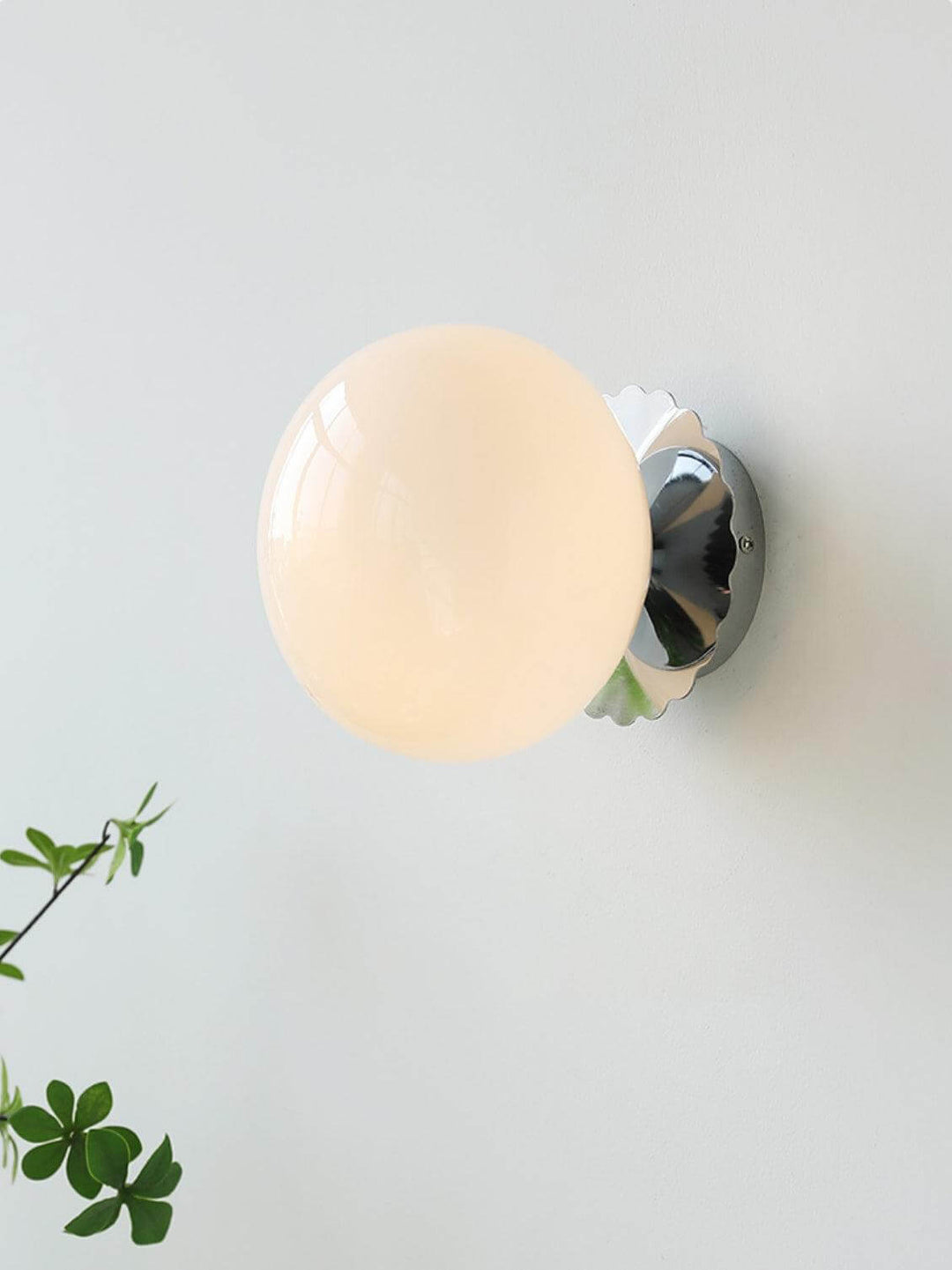 Pink Glass & Metal Sconce Light - 20cm