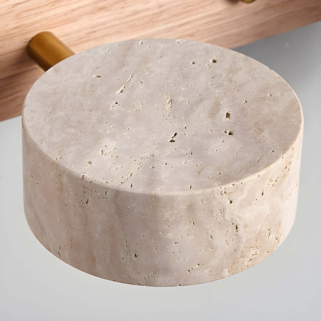 Natural Stone & Wood Wall Light Fixture