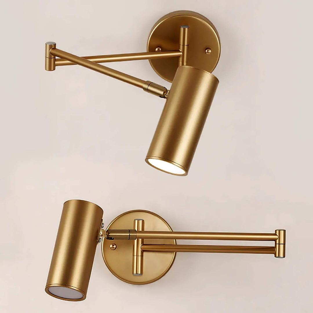 Adjustable Metal Swing Arm Wall Lamp with Integrated LED