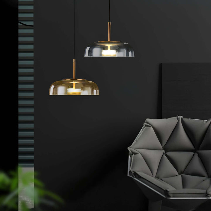 Modern Brass & Glass Pendant Light