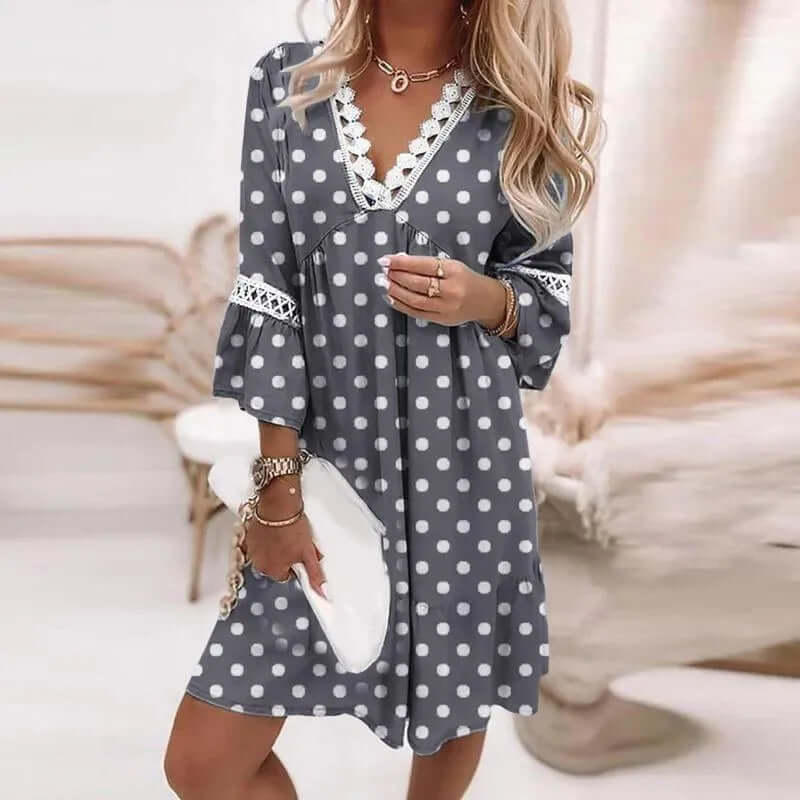 Elegant floral print V-neck dress