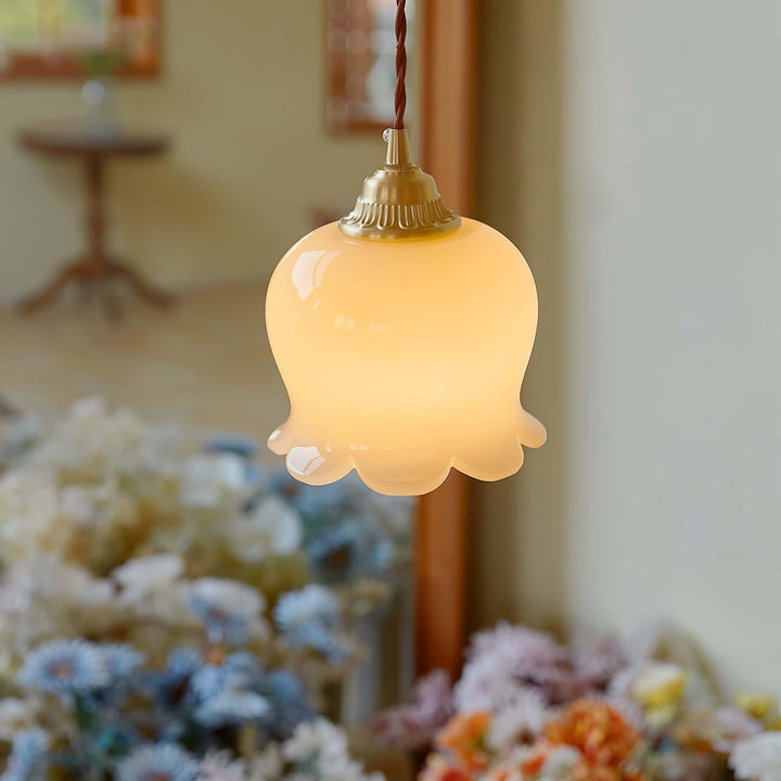 Floral Pendant Lamp, Elegant Hanging Ceiling Light Fixture