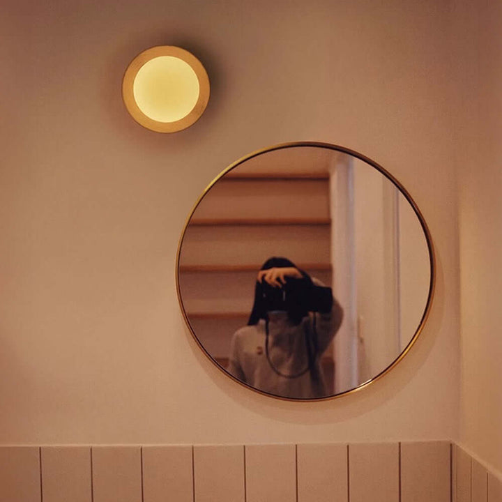 Modern White Wood Wall Sconce Light