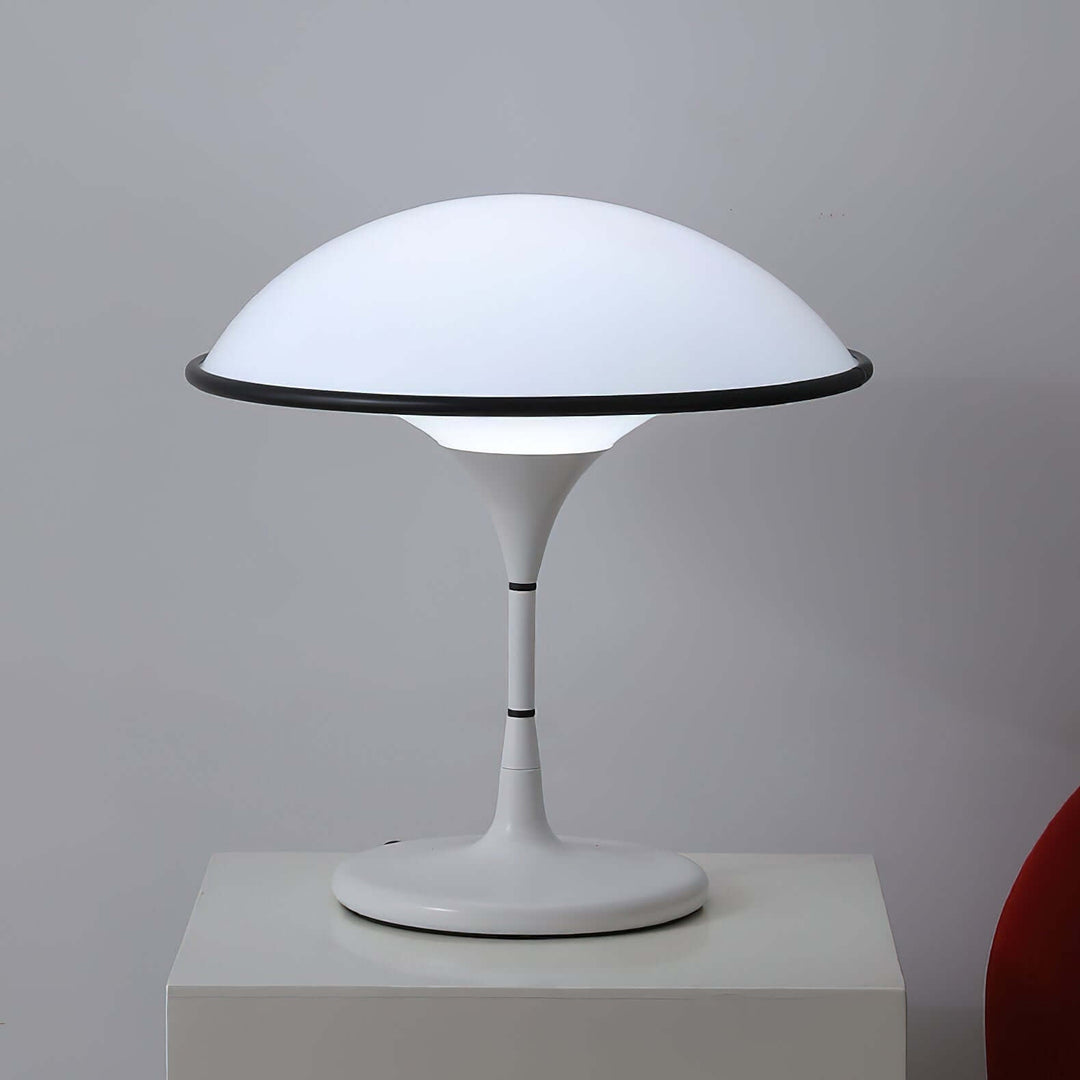 Modern Dome Table Lamp with Black Trim