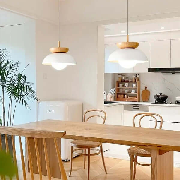 Modern Semi-Wooden Pendant Light