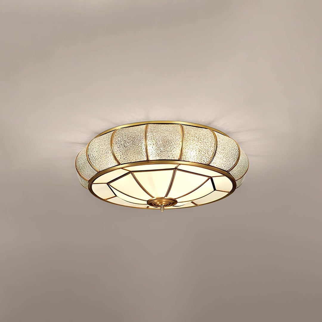 Round Textured Glass Ceiling Light Fixture