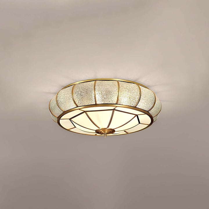 Round Textured Glass Ceiling Light Fixture