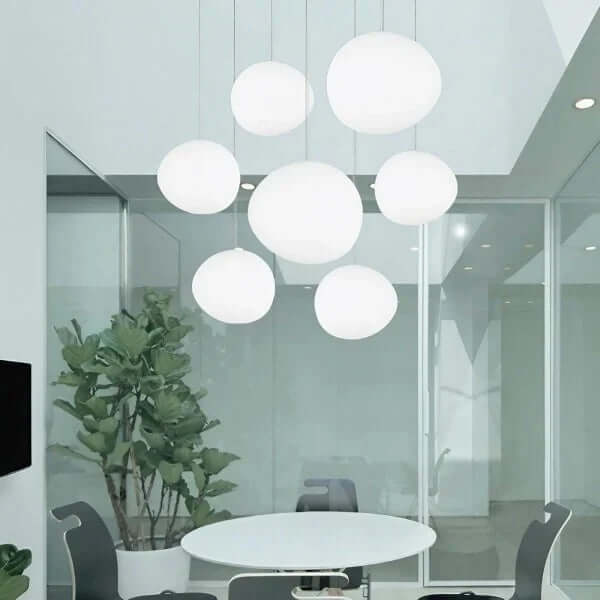 Modern Pendant Light Fixture, Hand-Blown Glass